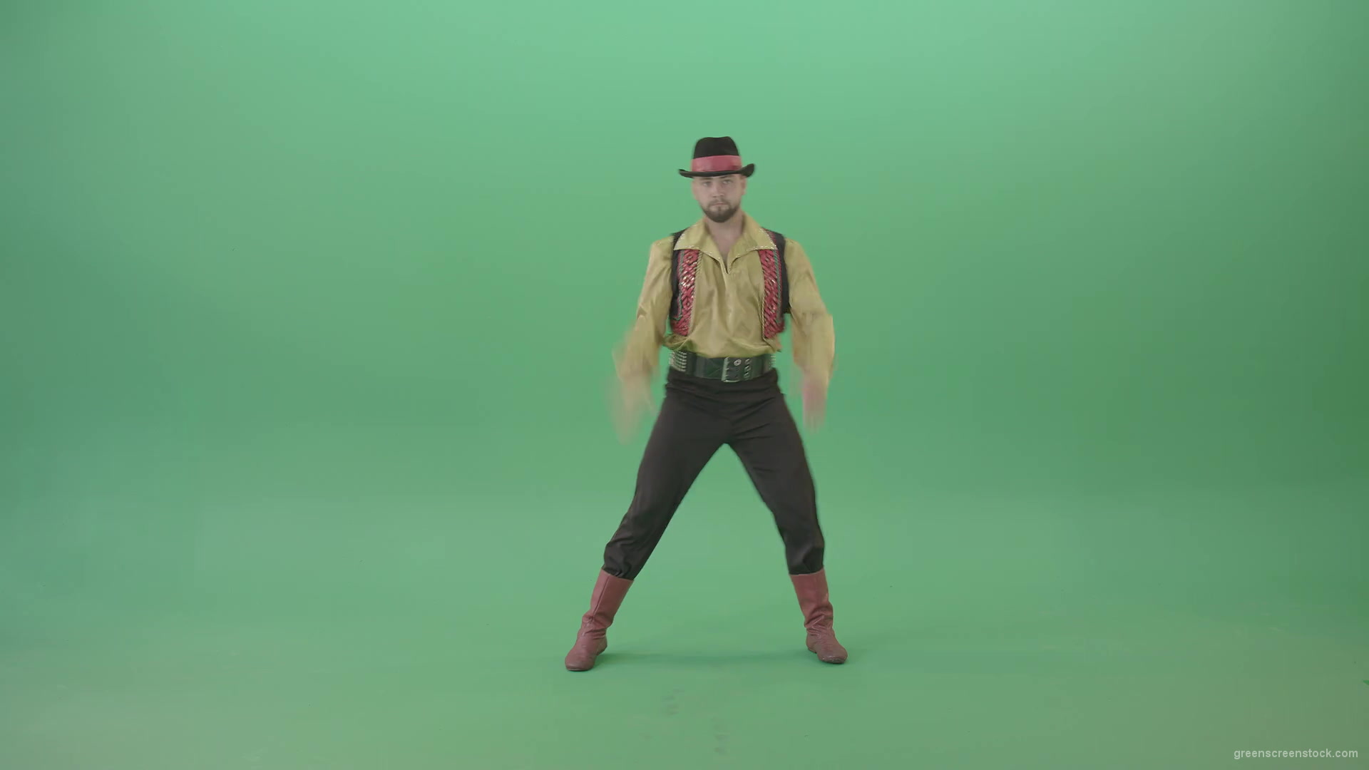 Moldova-man-dancing-with-clapping-isolated-on-Green-Screen-4K-Video-Footage-1920_004 Green Screen Stock