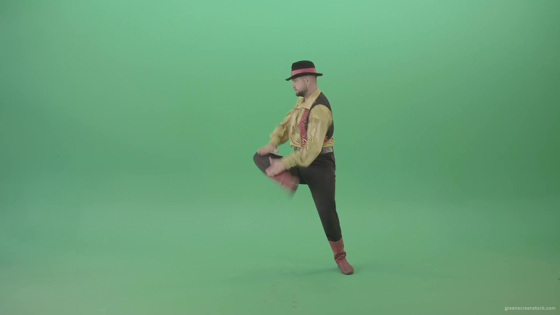 Moldova-man-dancing-with-clapping-isolated-on-Green-Screen-4K-Video-Footage-1920_006 Green Screen Stock
