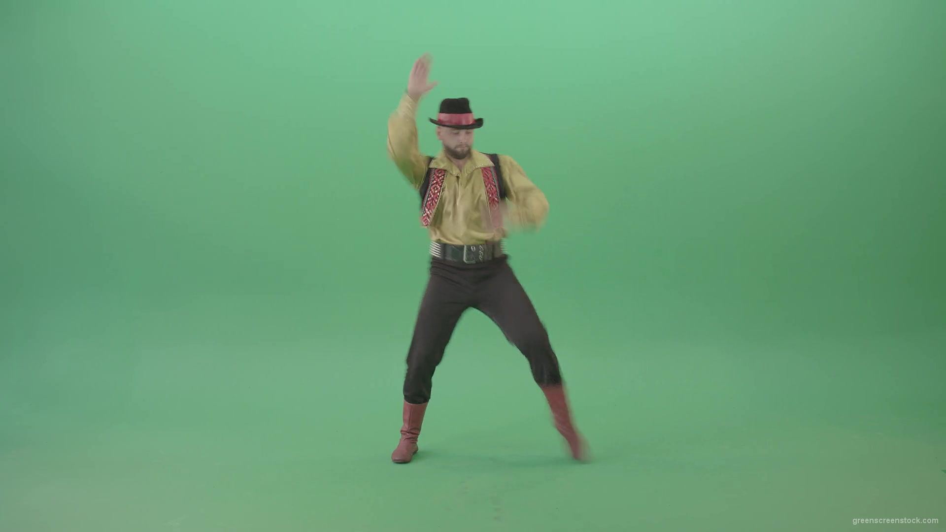 Moldova-man-dancing-with-clapping-isolated-on-Green-Screen-4K-Video-Footage-1920_007 Green Screen Stock