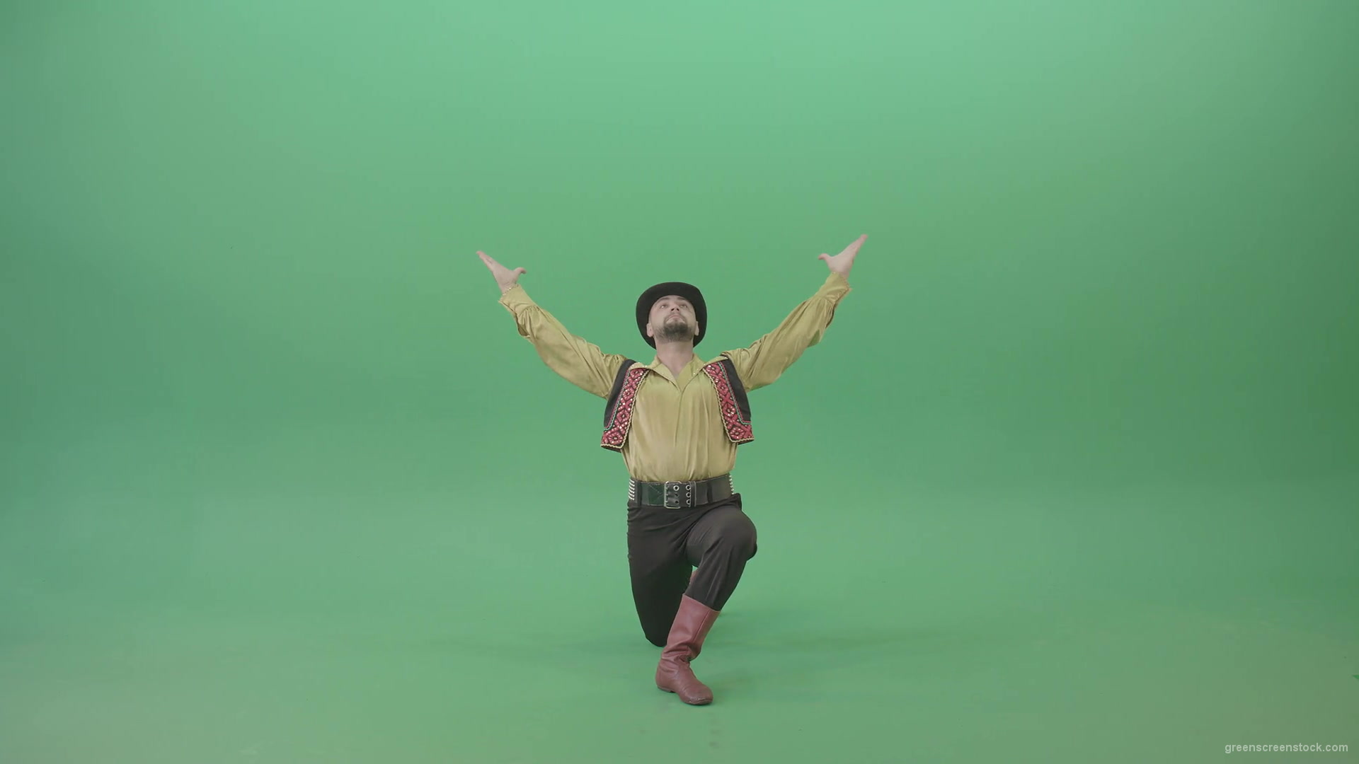 Moldova-man-dancing-with-clapping-isolated-on-Green-Screen-4K-Video-Footage-1920_009 Green Screen Stock