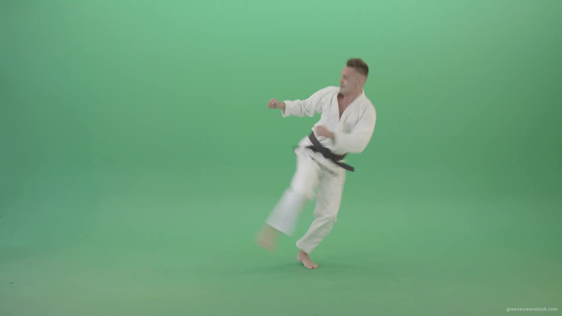 Mortal-Kombat-by-Karate-Ju-Jutsu-trainer-sportsman-isolated-on-green-screen-4K-Video-Footage-1920_001 Green Screen Stock