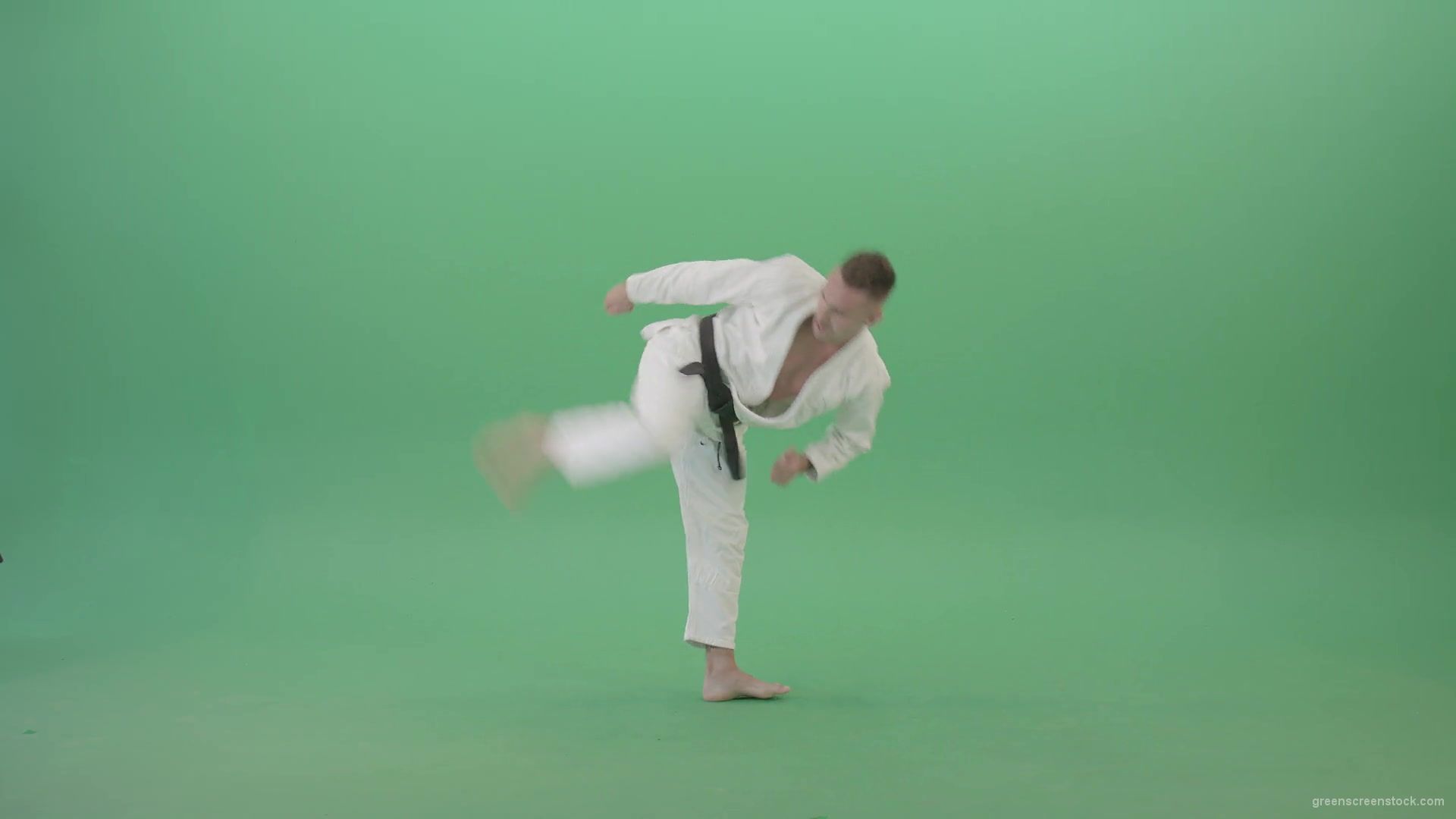 Mortal-Kombat-by-Karate-Ju-Jutsu-trainer-sportsman-isolated-on-green-screen-4K-Video-Footage-1920_002 Green Screen Stock