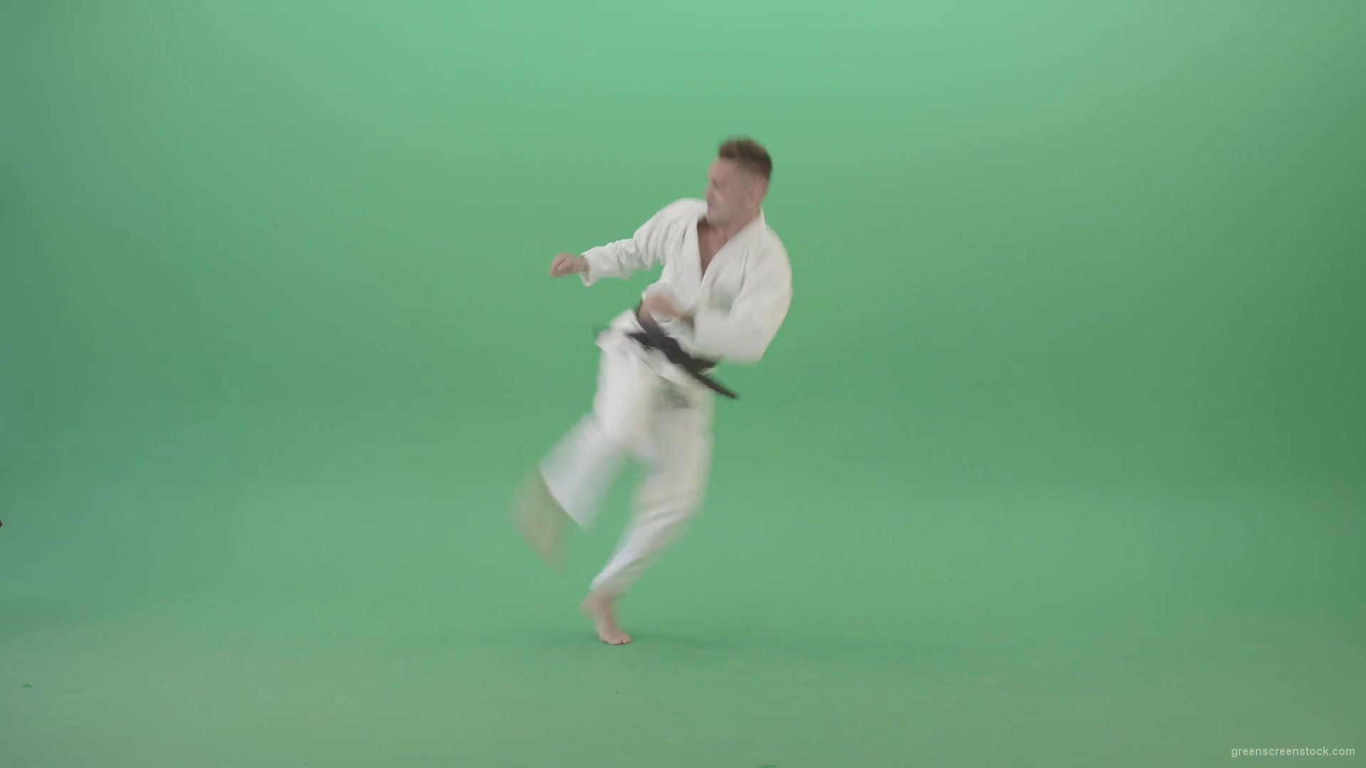 Mortal-Kombat-by-Karate-Ju-Jutsu-trainer-sportsman-isolated-on-green-screen-4K-Video-Footage-1920_005 Green Screen Stock