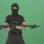 vj video background Pack-shot-Army-strike-man-posing-with-machine-gun-over-green-screen-4K-Video-Footage-1920_003