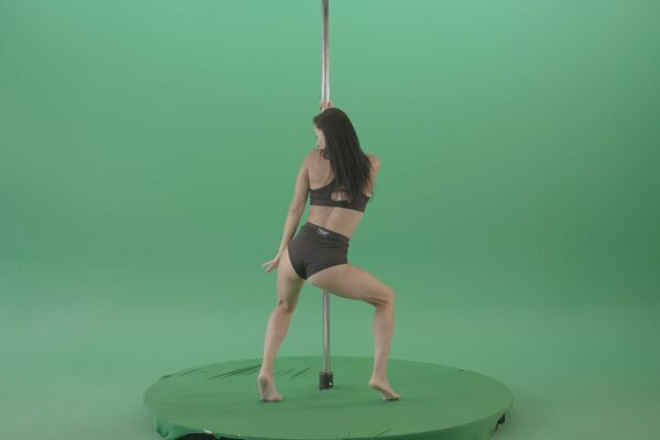 Pole-Dancing-Tiger-Woman-on-Green-Screen-Video-Footage-4K