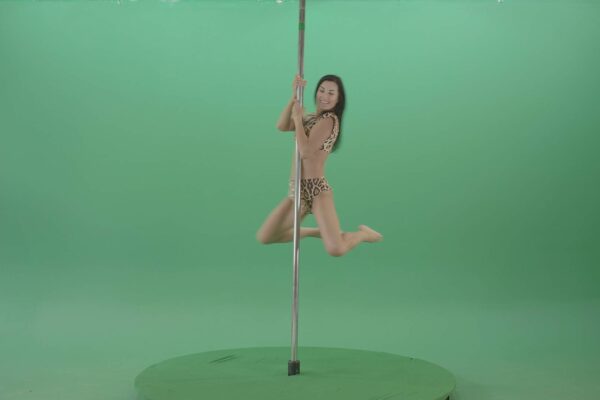 pole dance woman on green screen video clips