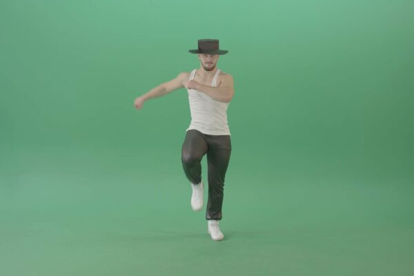 Pop sexy dance man on green screen