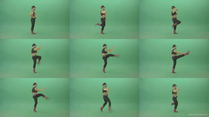 Romanian-Gypsy-Man-dancing-with-clapping-hand-with-side-view-isolated-4K-Green-Screen-Video-Footage-1920 Green Screen Stock
