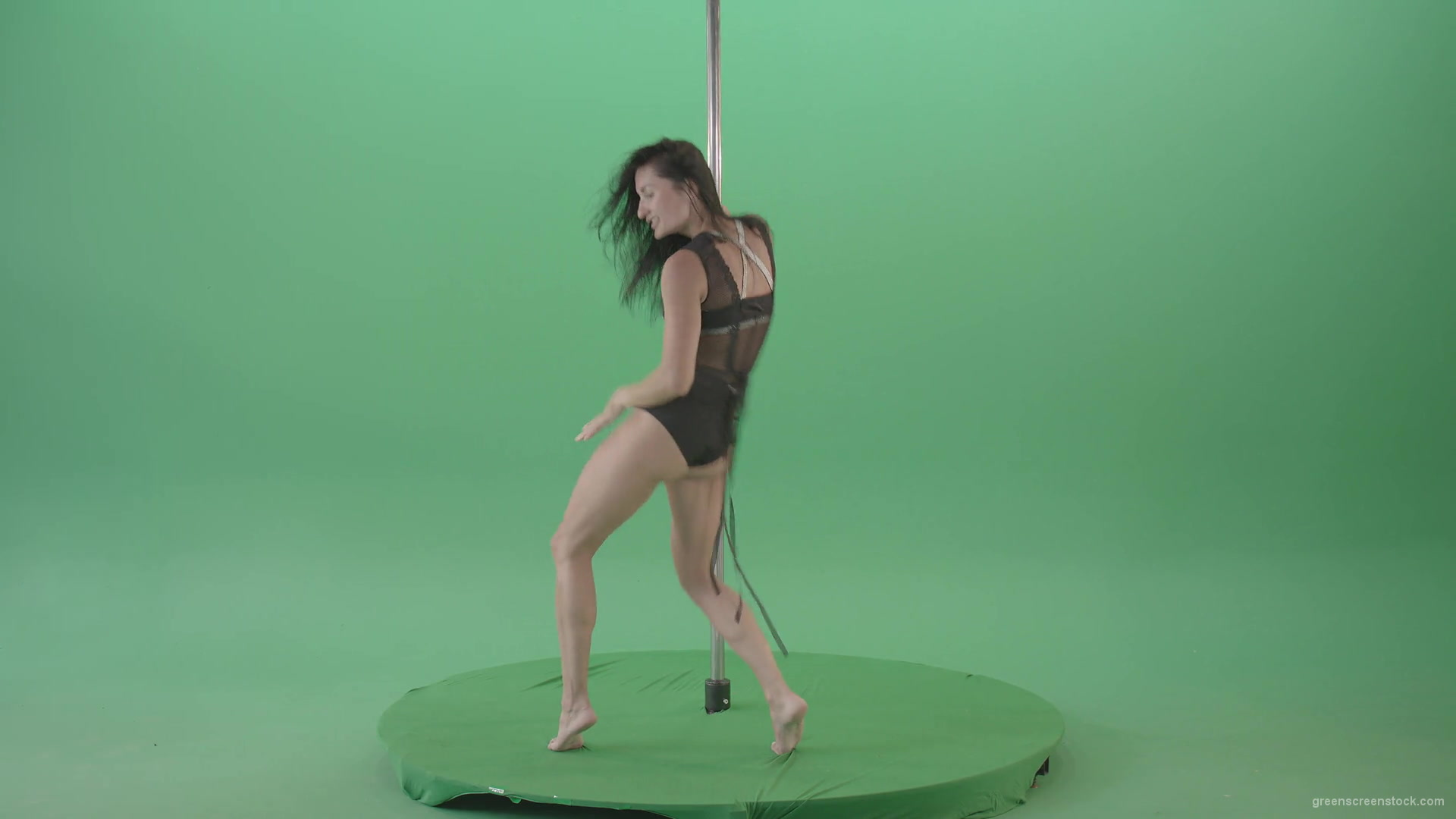 Sexy-girl-in-Lingerie-wear-dancing-strip-pole-dance-isolated-on-green-screen-4K-Video-Footage-1920_002 Green Screen Stock