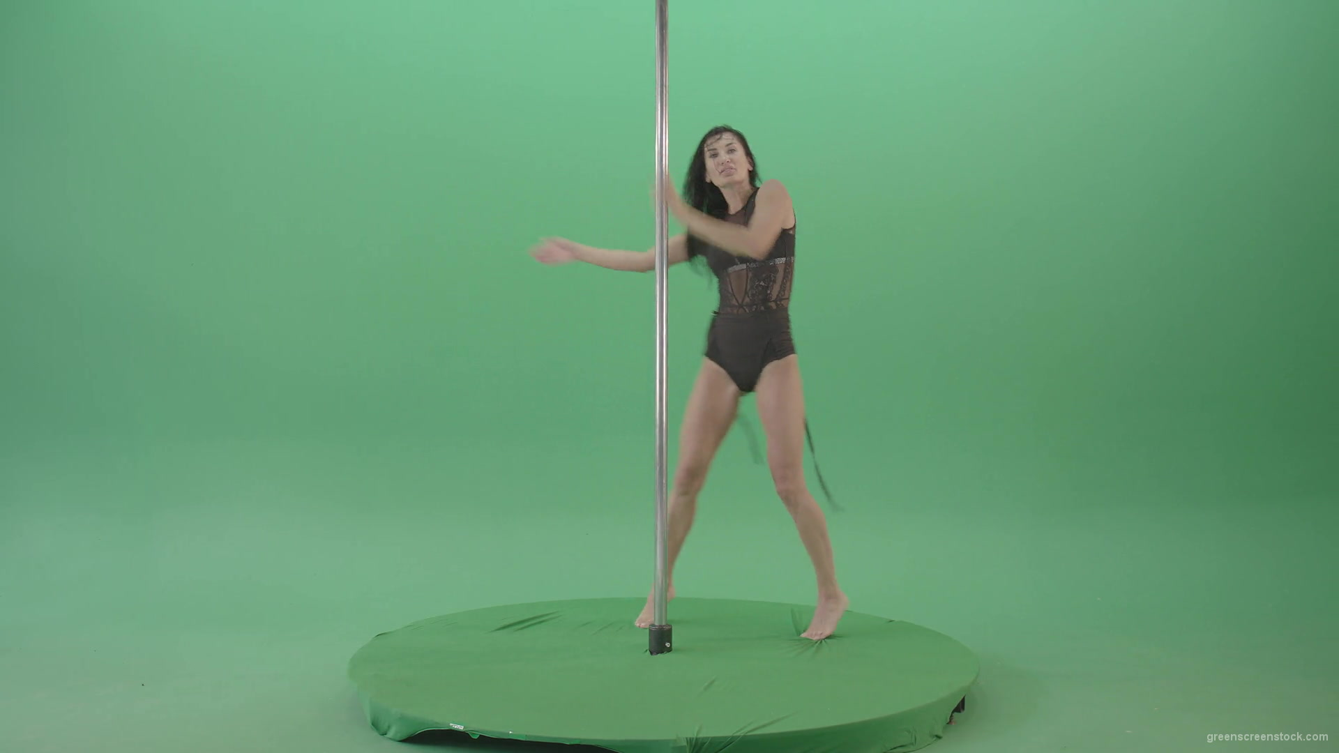 Sexy-girl-in-Lingerie-wear-dancing-strip-pole-dance-isolated-on-green-screen-4K-Video-Footage-1920_004 Green Screen Stock