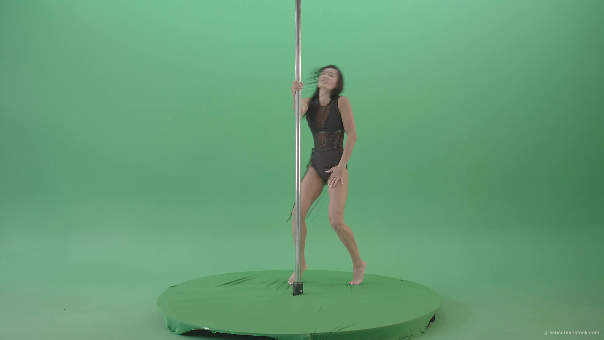 Sexy-girl-in-Lingerie-wear-dancing-strip-pole-dance-isolated-on-green-screen-4K-Video-Footage-1920_006 Green Screen Stock