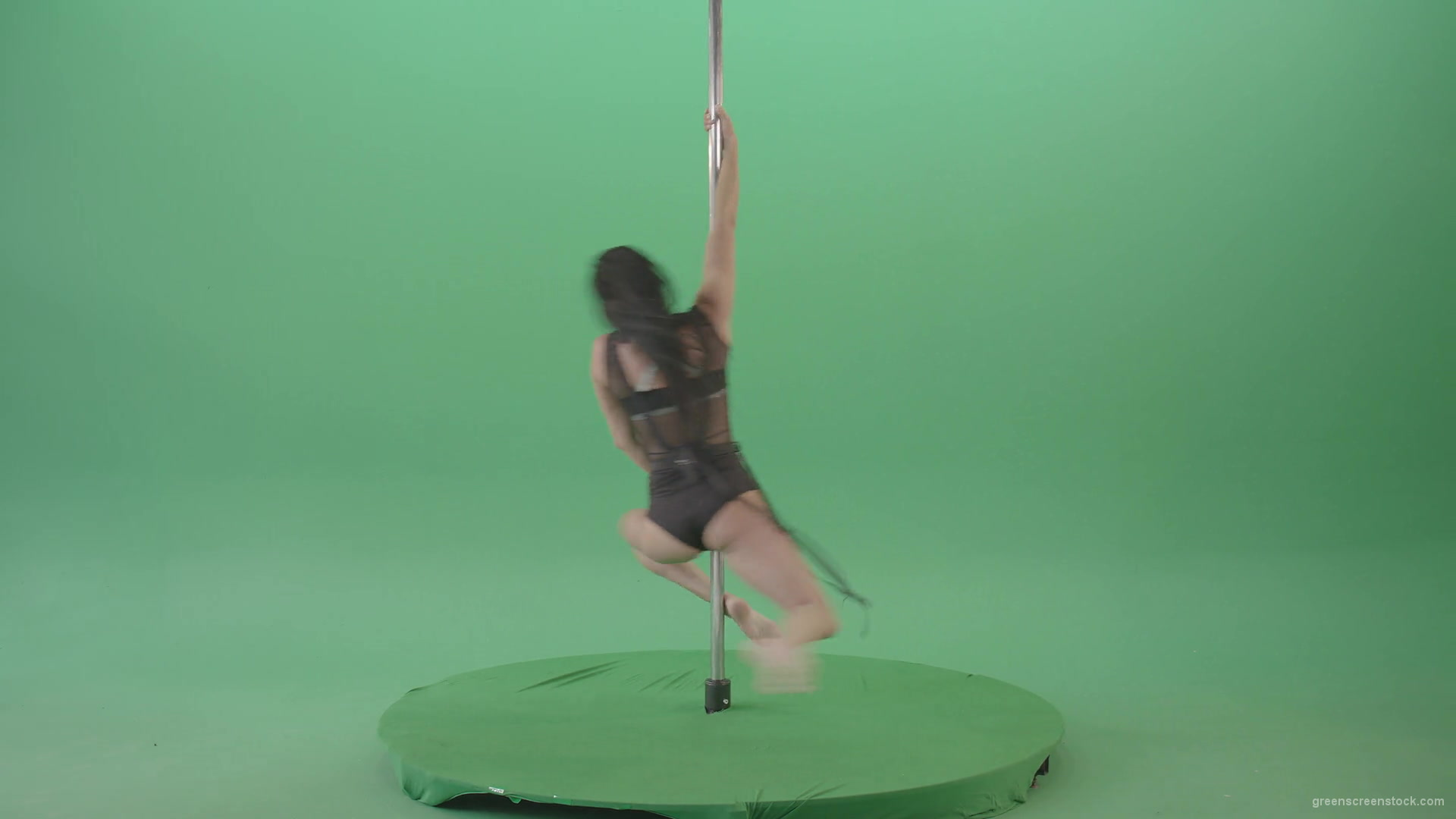 Sexy-girl-in-Lingerie-wear-dancing-strip-pole-dance-isolated-on-green-screen-4K-Video-Footage-1920_008 Green Screen Stock