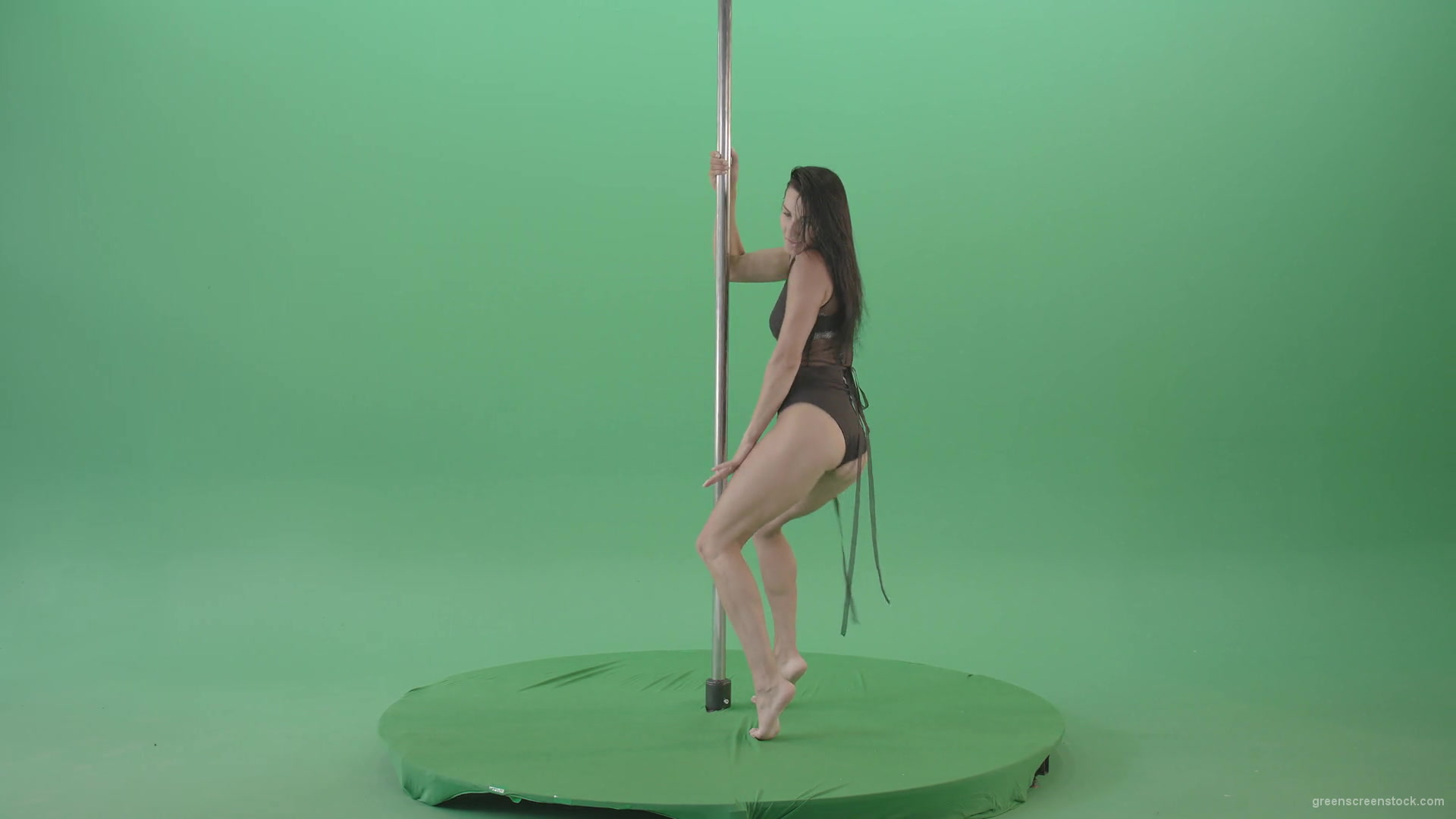 Sexy-girl-in-Lingerie-wear-dancing-strip-pole-dance-isolated-on-green-screen-4K-Video-Footage-1920_009 Green Screen Stock