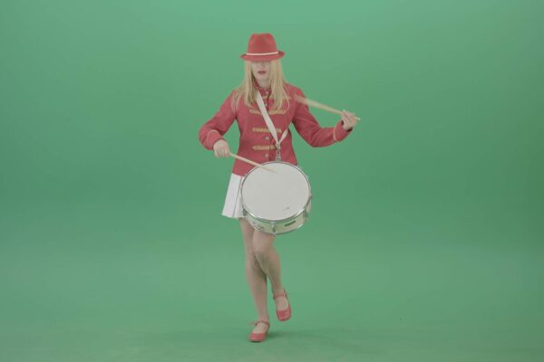 green screen girl with snare drum