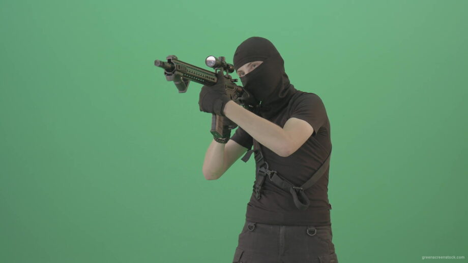 vj video background Soldier-in-black-mask-shooting-enemies-with-military-gun-on-green-screen-4K-Video-Footage-1920_003