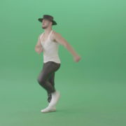 Sport-Man-in-black-hat-dancing-and-marching-fast-isolated-over-Green-Screen-4K-Video-Footage-1920_007 Green Screen Stock