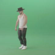 Sport-Man-in-black-hat-dancing-and-marching-fast-isolated-over-Green-Screen-4K-Video-Footage-1920_008 Green Screen Stock