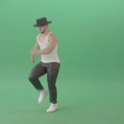 Sport-Man-in-black-hat-dancing-and-marching-fast-isolated-over-Green-Screen-4K-Video-Footage-1920_009 Green Screen Stock