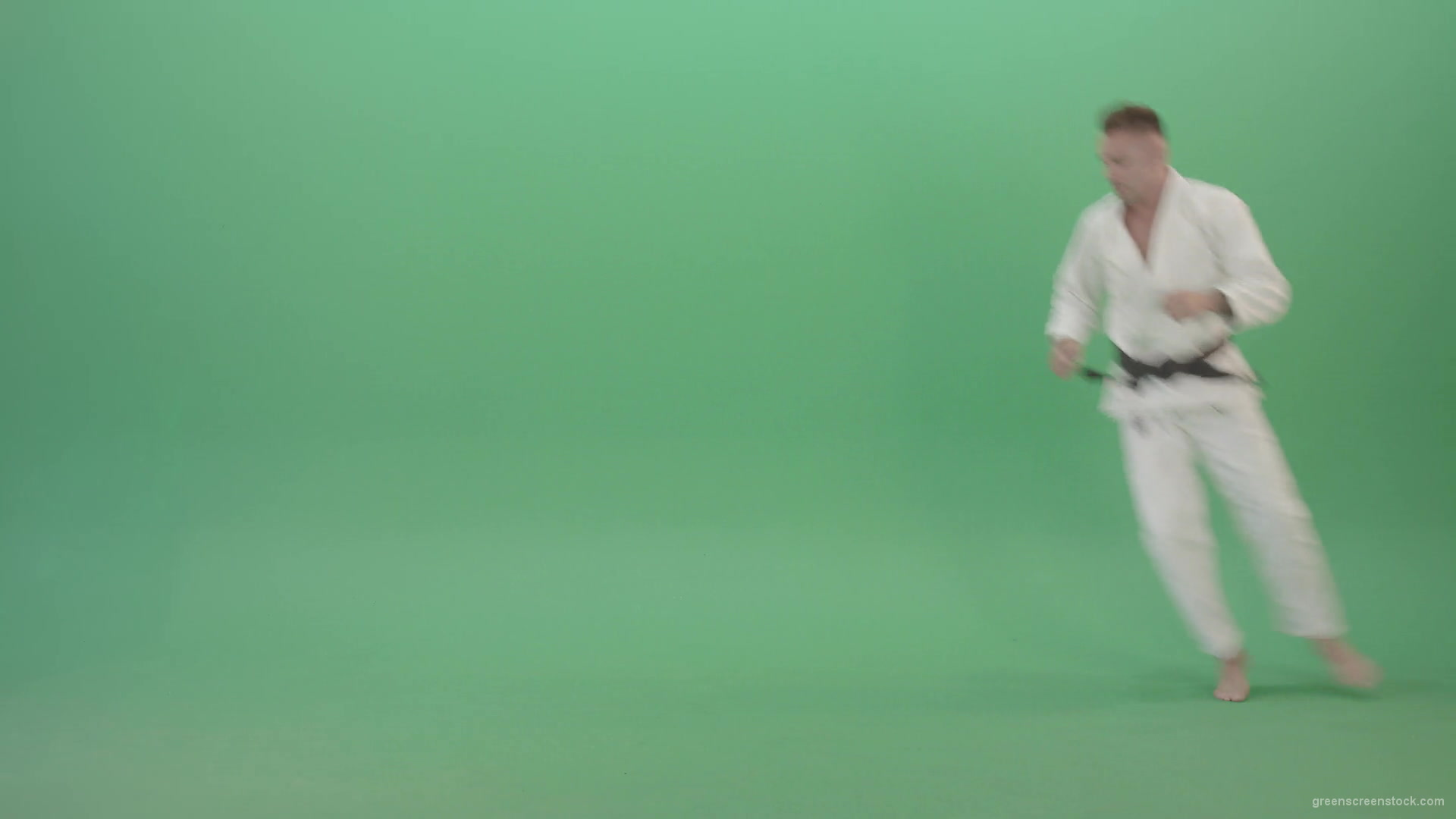 Super-Fighting-Combo-by-Jujutsu-man-in-side-view-isolated-on-green-screen-4K-Video-Footage-1920_008 Green Screen Stock