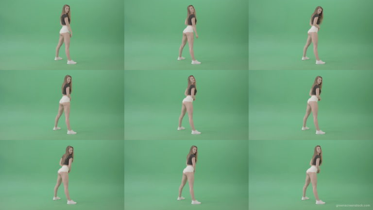 Amazing-young-woman-shaking-ass-in-side-view-twerking-dance-over-green-screen-4K-Video-Footage-1920 Green Screen Stock