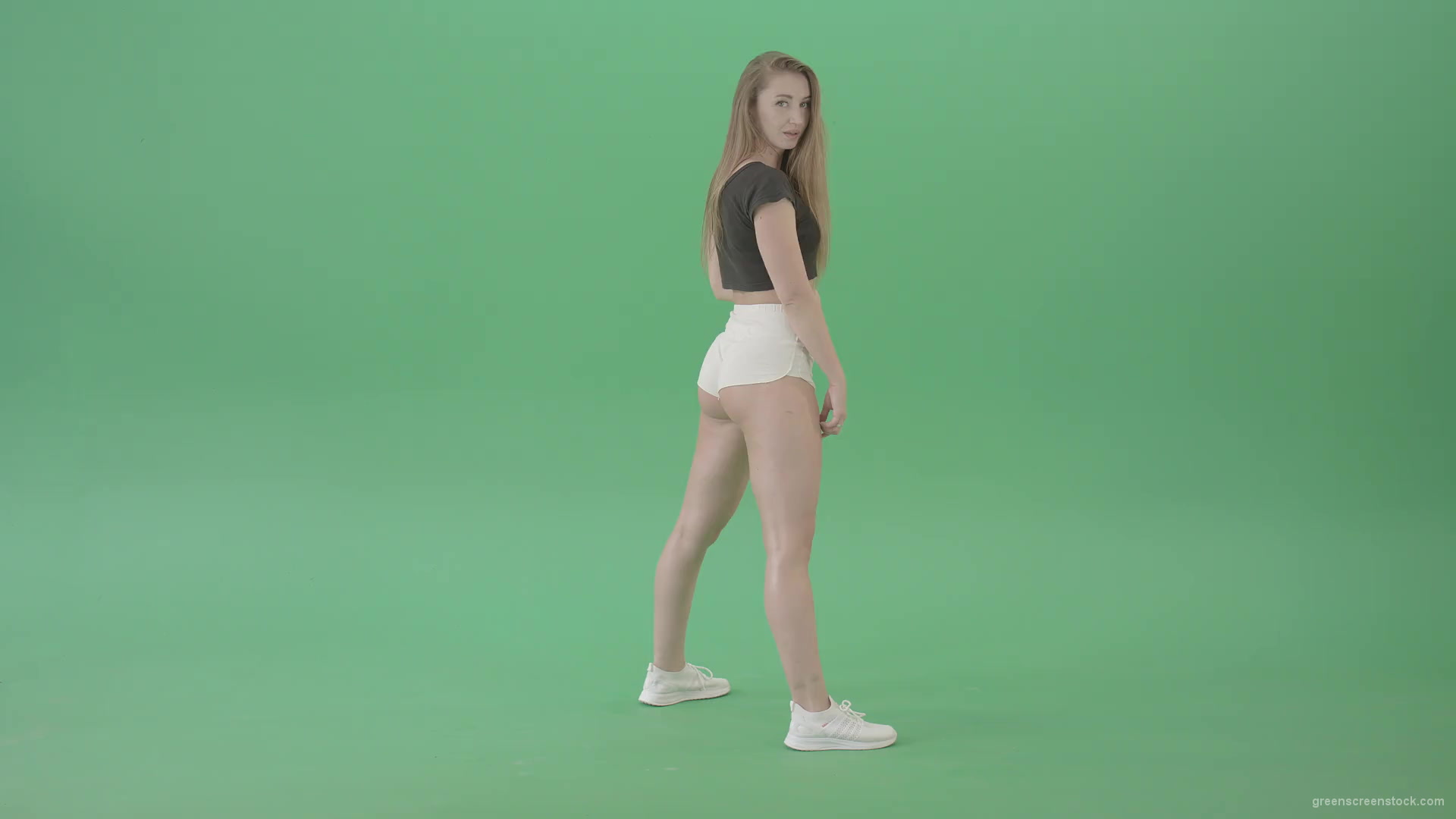 Amazing-young-woman-shaking-ass-in-side-view-twerking-dance-over-green-screen-4K-Video-Footage-1920_001 Green Screen Stock
