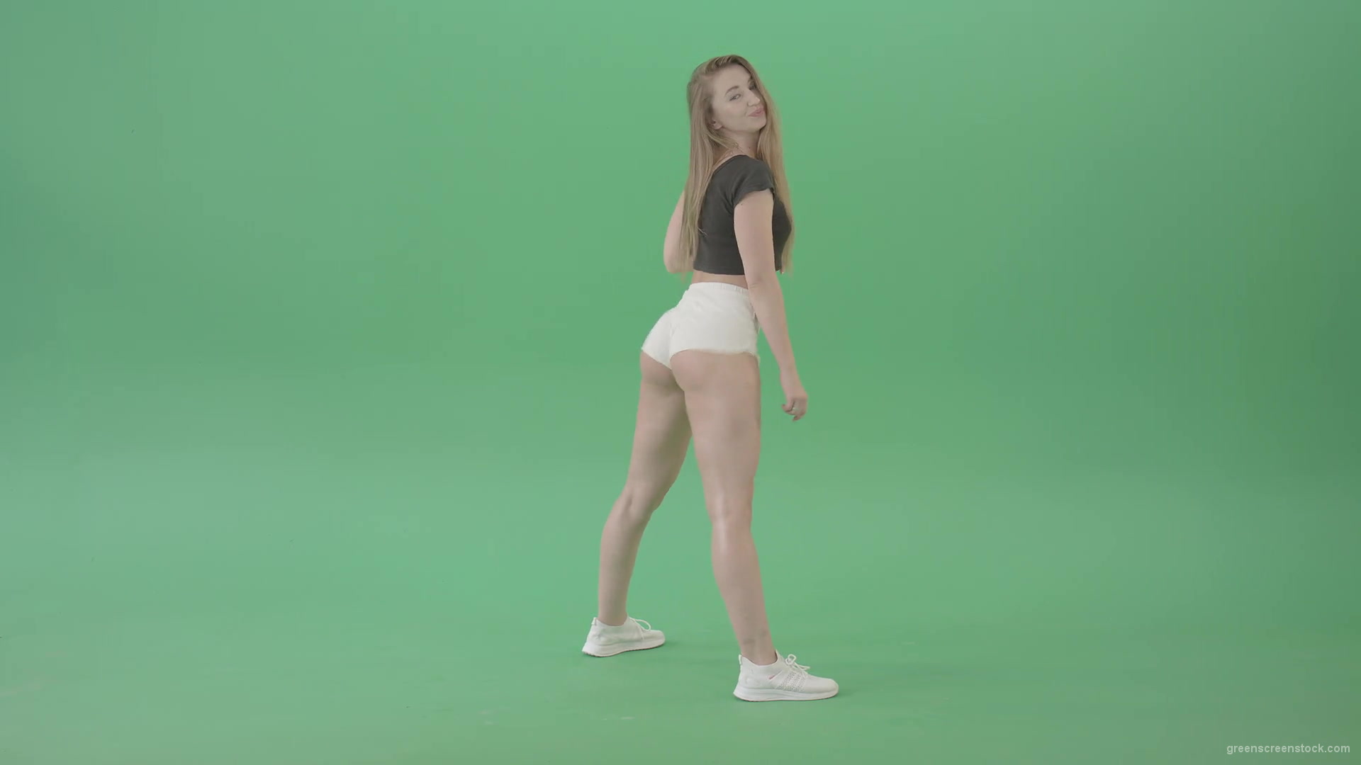 Amazing-young-woman-shaking-ass-in-side-view-twerking-dance-over-green-screen-4K-Video-Footage-1920_002 Green Screen Stock