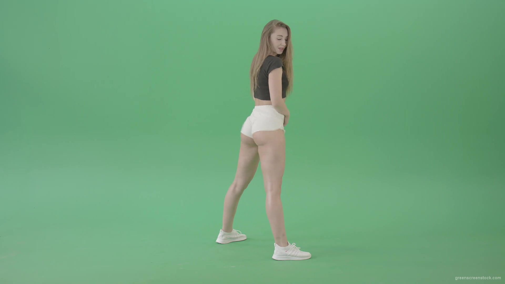 Amazing-young-woman-shaking-ass-in-side-view-twerking-dance-over-green-screen-4K-Video-Footage-1920_004 Green Screen Stock