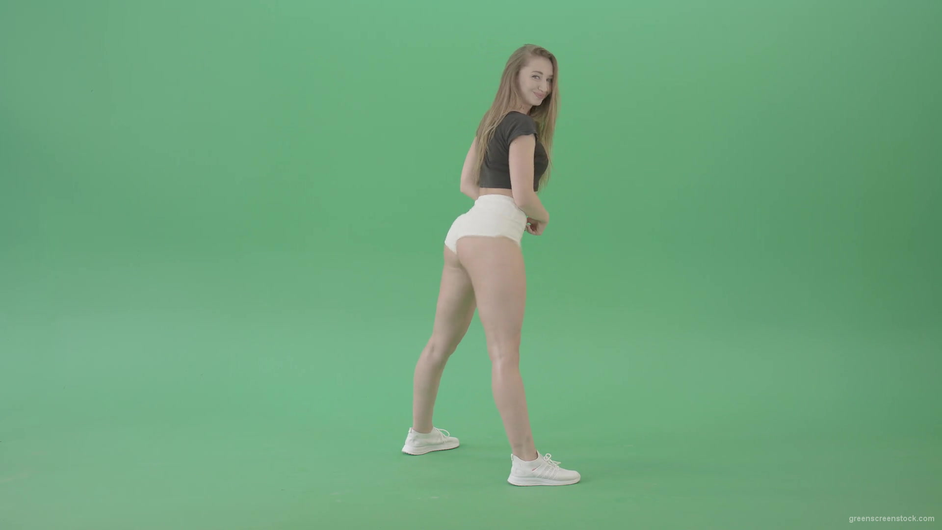 Amazing-young-woman-shaking-ass-in-side-view-twerking-dance-over-green-screen-4K-Video-Footage-1920_006 Green Screen Stock