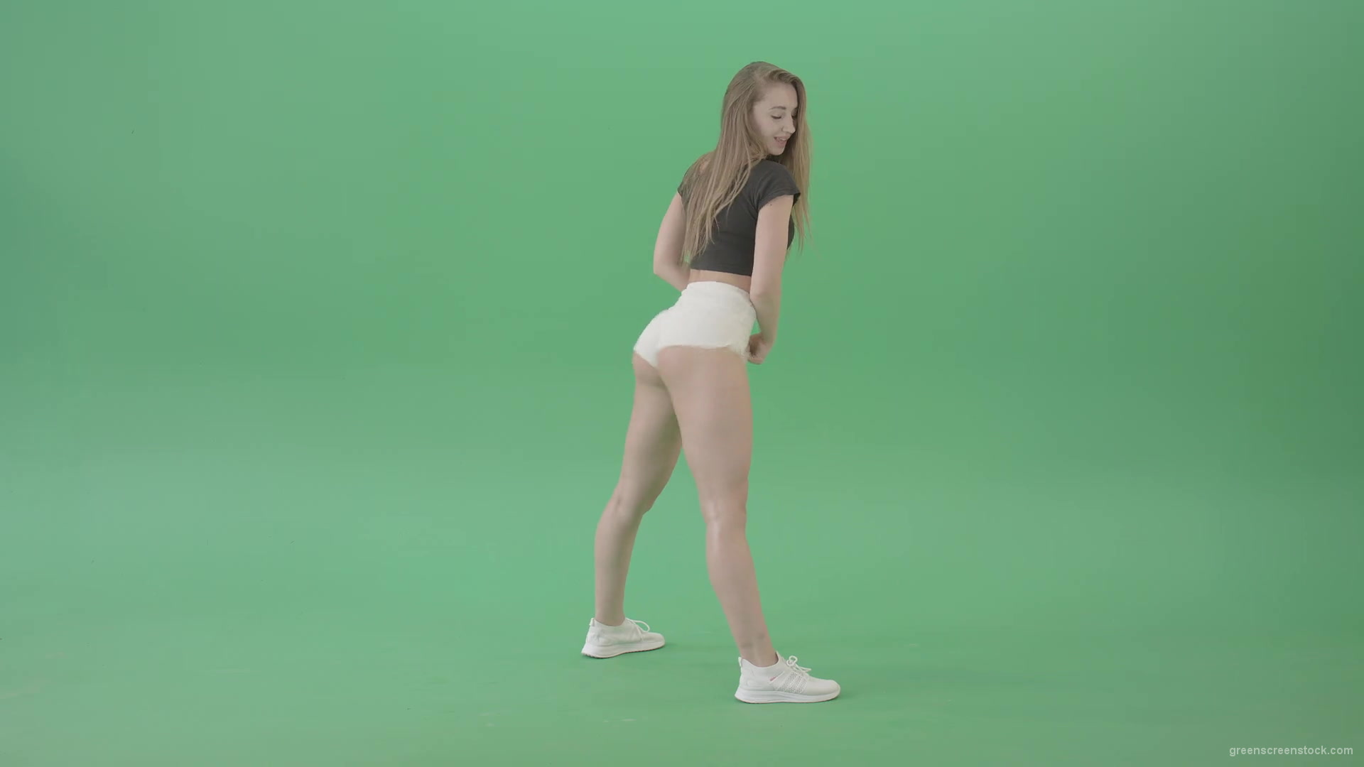 Amazing-young-woman-shaking-ass-in-side-view-twerking-dance-over-green-screen-4K-Video-Footage-1920_007 Green Screen Stock