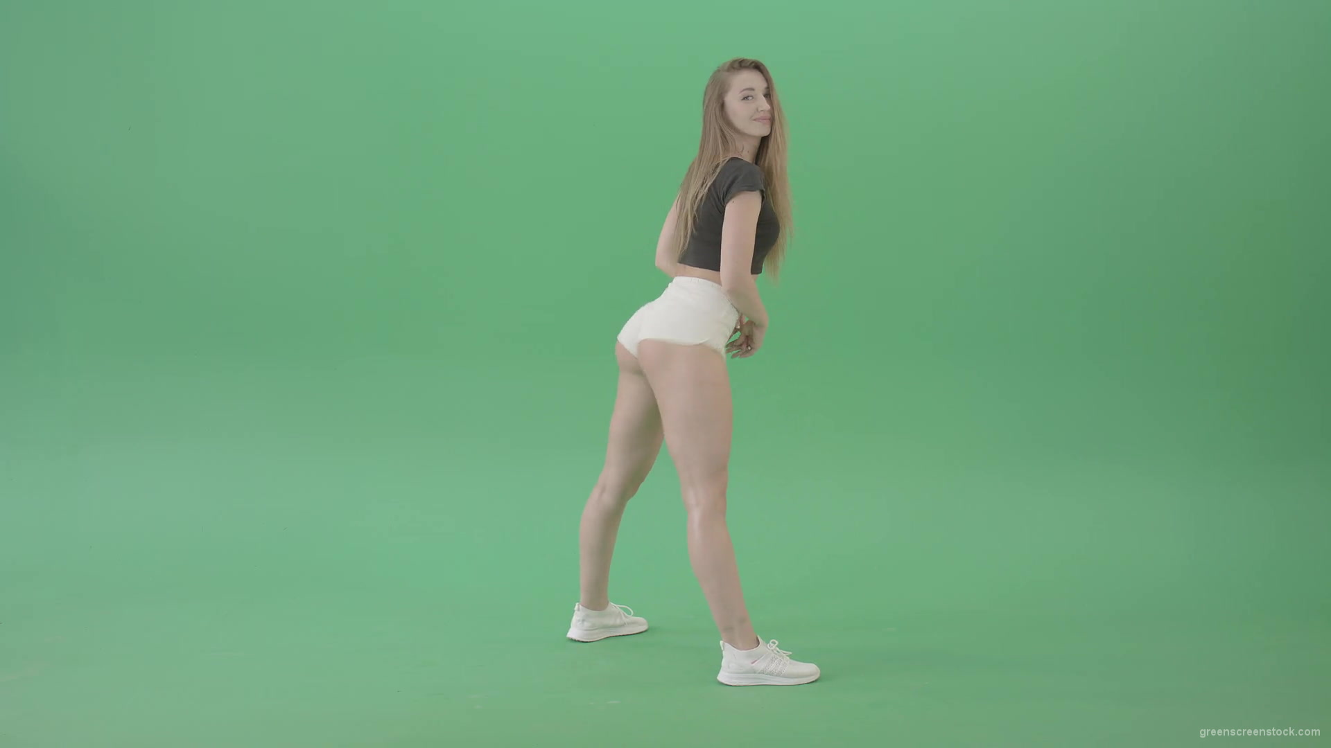 Amazing-young-woman-shaking-ass-in-side-view-twerking-dance-over-green-screen-4K-Video-Footage-1920_009 Green Screen Stock