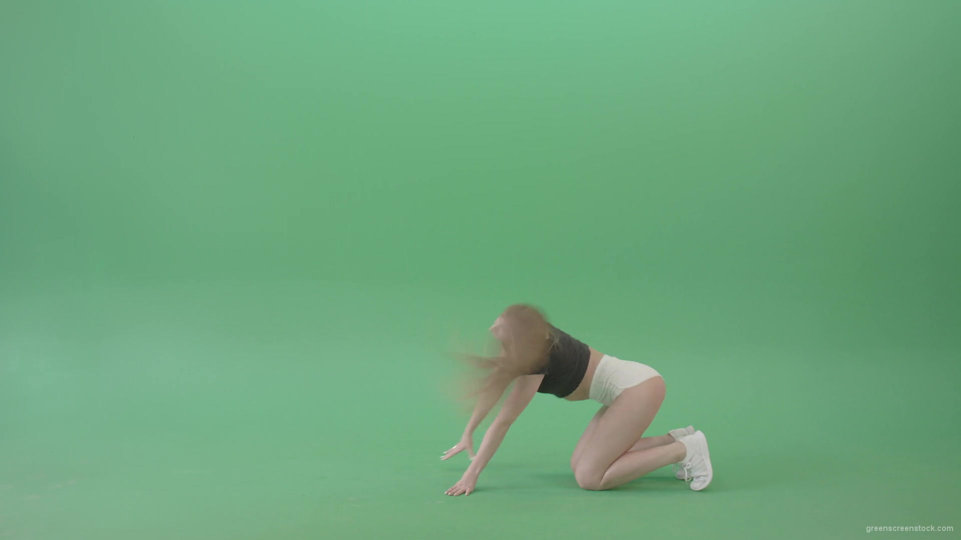 American-girl-twerking-ass-isolated-on-green-background-4k-Video-Footage-1920_005 Green Screen Stock
