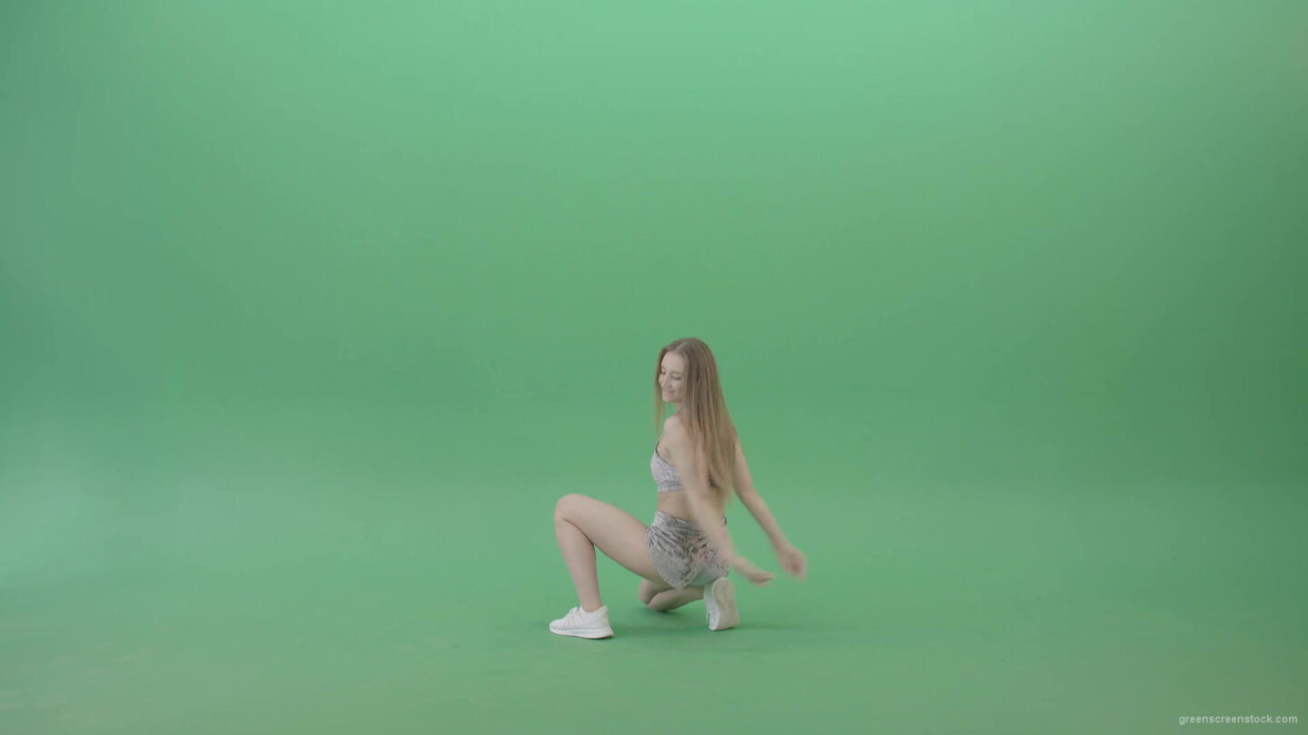 vj video background Amrican-girl-in-gray-dress-vellure-underwear-shaking-ass-in-twerk-dance-isolated-on-Green-Screen-4K-Video-Footage-1920_003