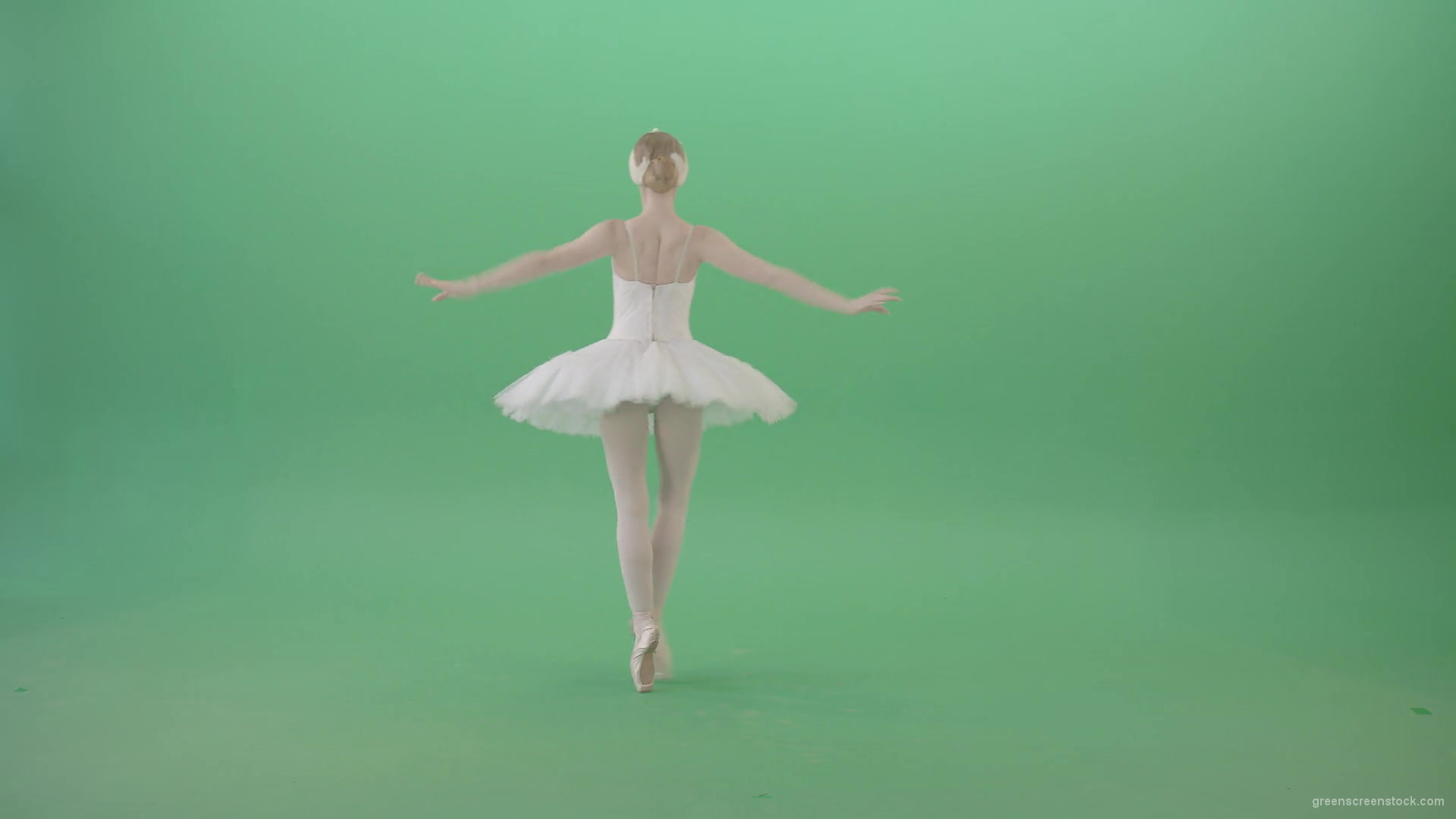 Back-side-view-ballet-dancing-tiny-girl-performs-in-green-screen-studio-4K-Video-Footage-1920_004 Green Screen Stock