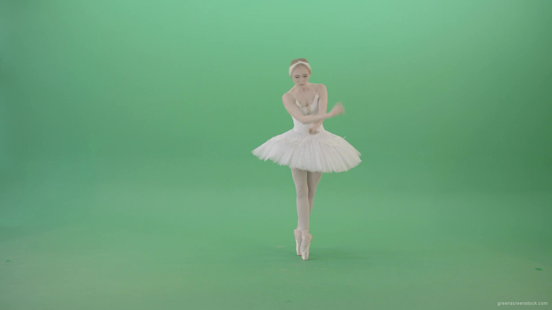 Back-side-view-ballet-dancing-tiny-girl-performs-in-green-screen-studio-4K-Video-Footage-1920_006 Green Screen Stock