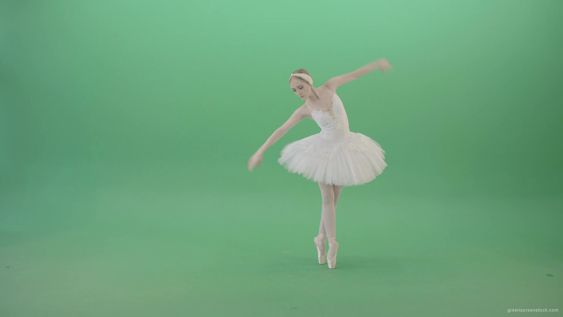 Back-side-view-ballet-dancing-tiny-girl-performs-in-green-screen-studio-4K-Video-Footage-1920_007 Green Screen Stock
