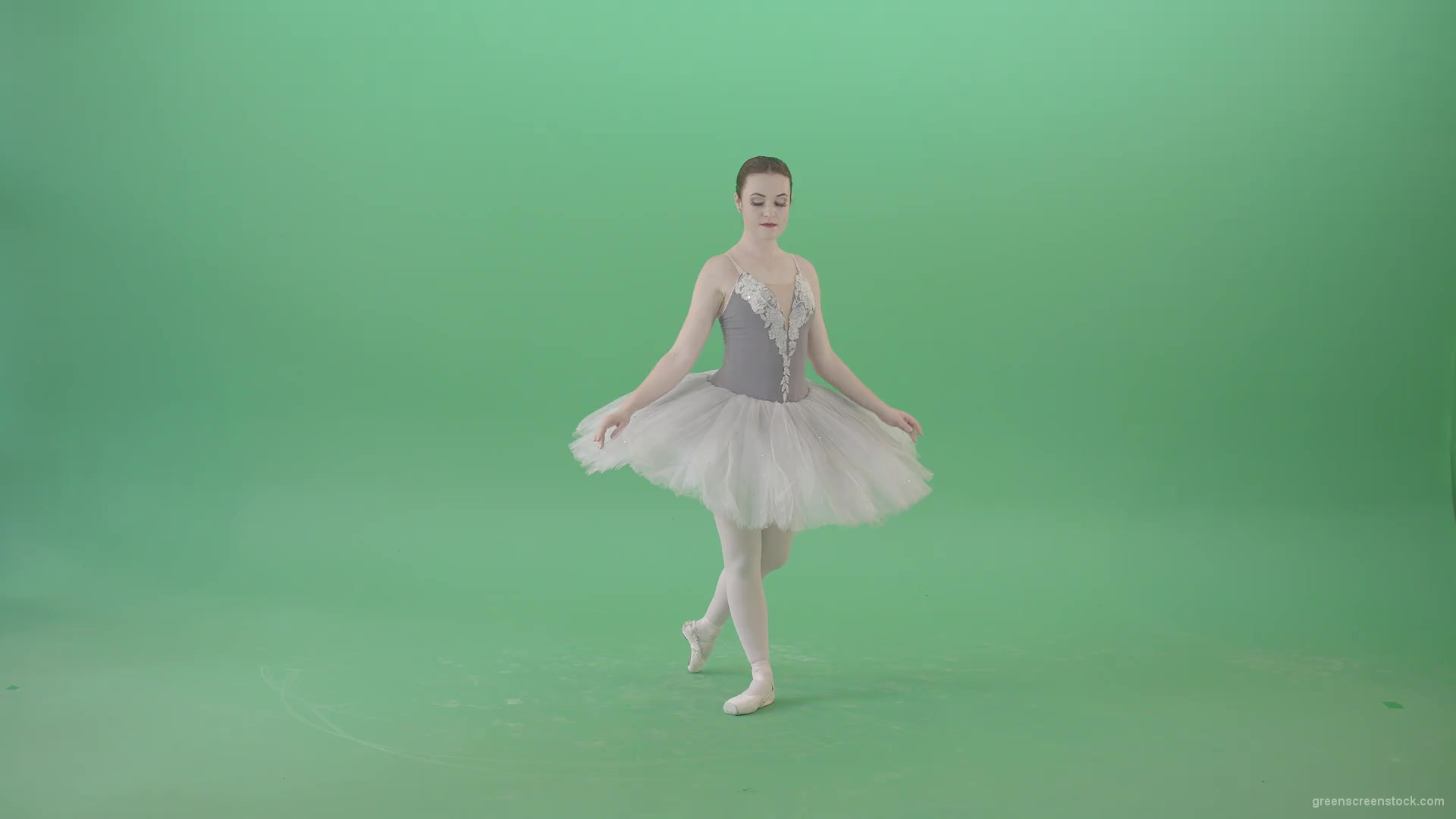 Ballerina-Woman-dancing-elegnatly-ballet-swan-lake-dance-in-green-screen-studio-4K-Video-Footage-1920_001 Green Screen Stock