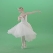 Ballerina-in-elegance-white-wedding-dress-spinning-in-dance-on-green-screen-4K-Video-Footage-1920_005 Green Screen Stock