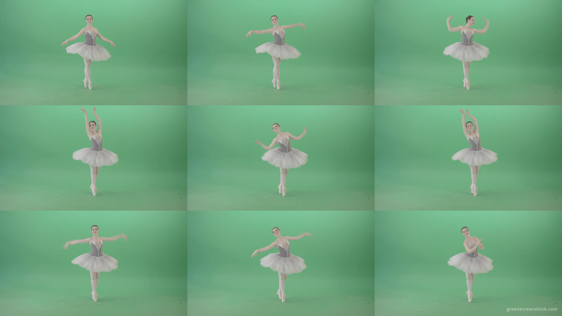 Ballerina-waving-hands-and-dance-on-green-screen-4K-Video-Footage-1920 Green Screen Stock