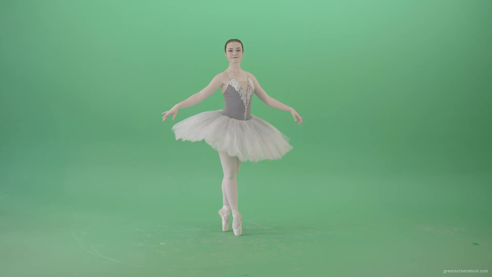 Ballerina-waving-hands-and-dance-on-green-screen-4K-Video-Footage-1920_001 Green Screen Stock