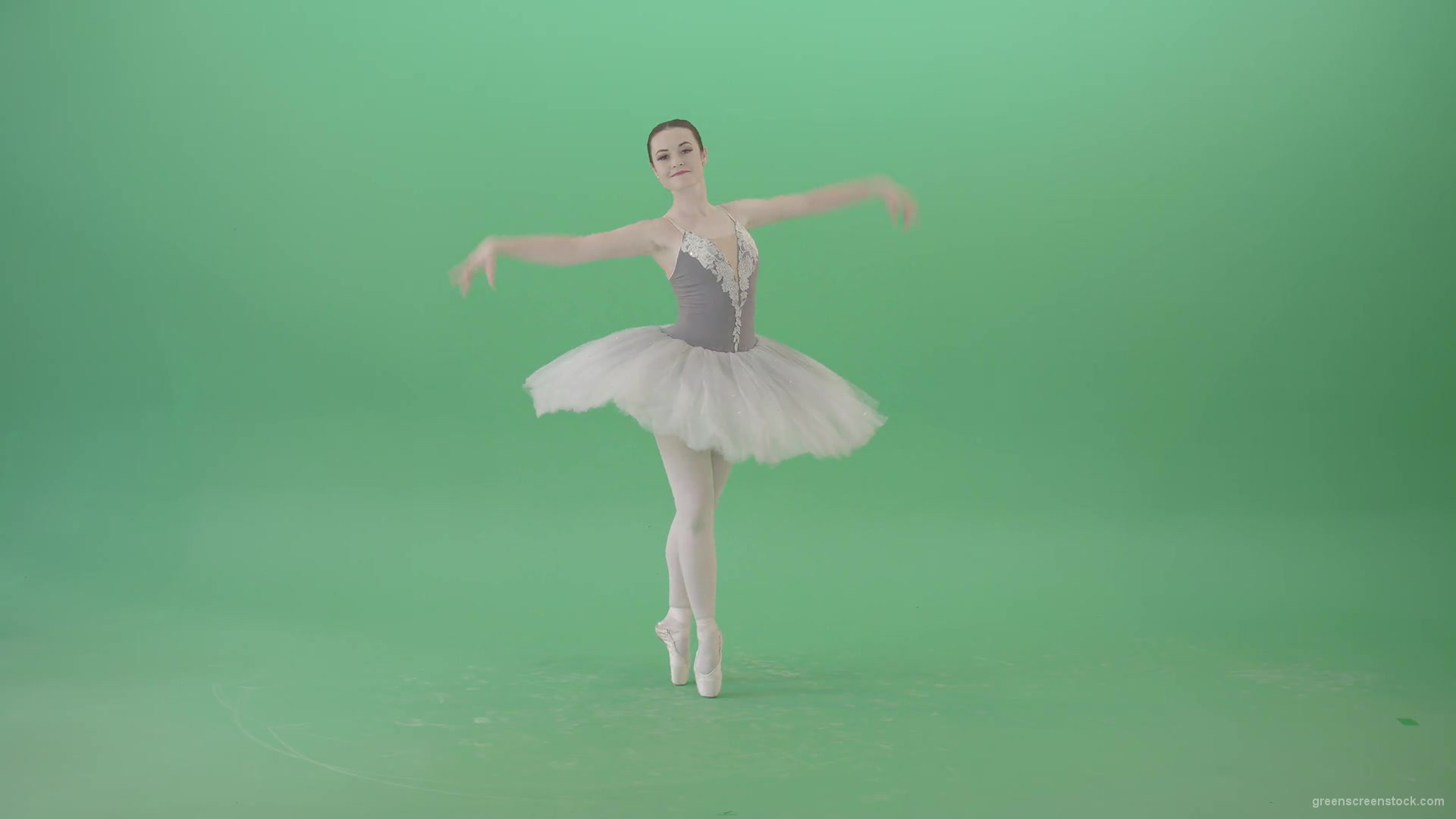 Ballerina-waving-hands-and-dance-on-green-screen-4K-Video-Footage-1920_002 Green Screen Stock