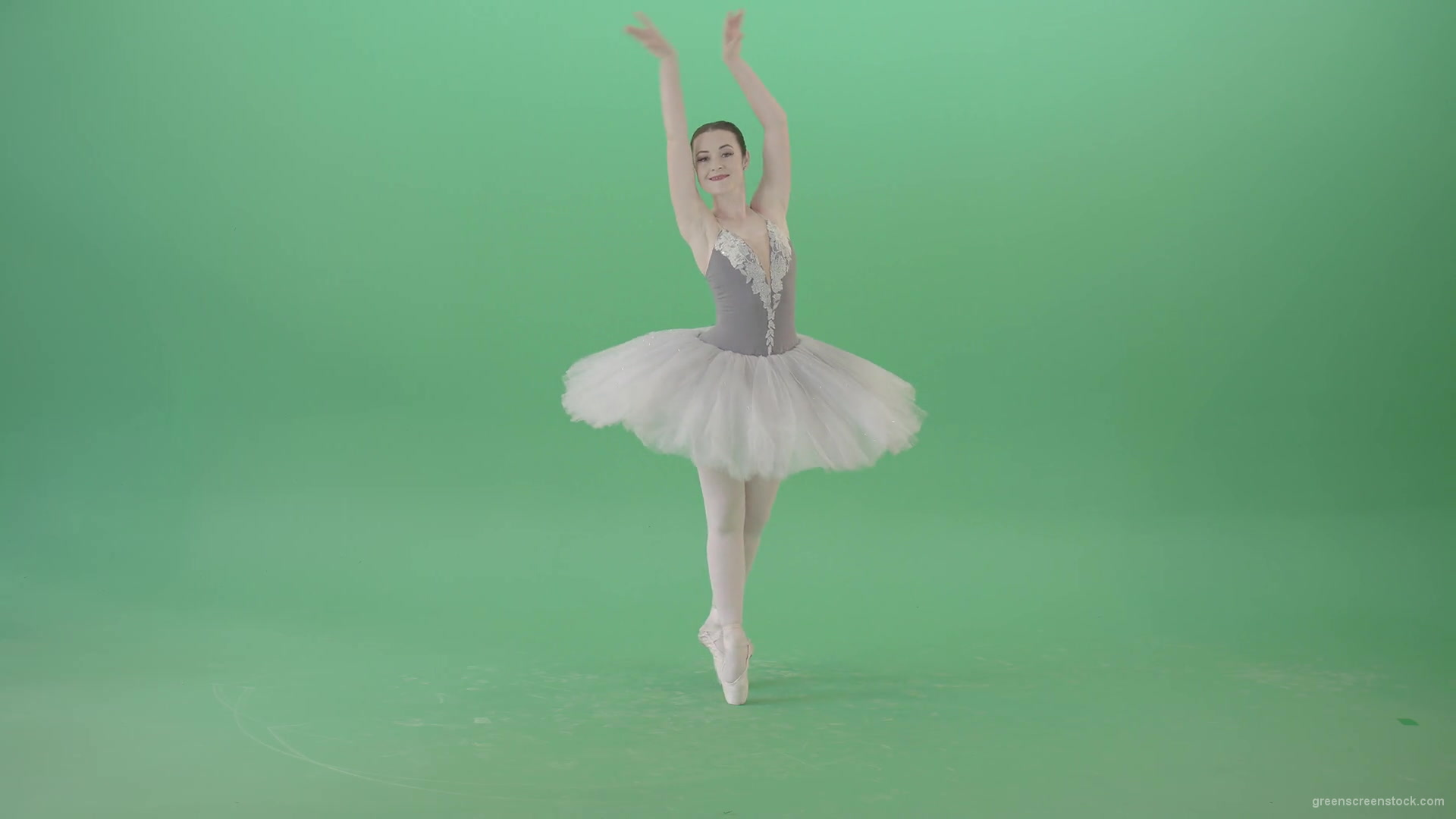 Ballerina-waving-hands-and-dance-on-green-screen-4K-Video-Footage-1920_004 Green Screen Stock