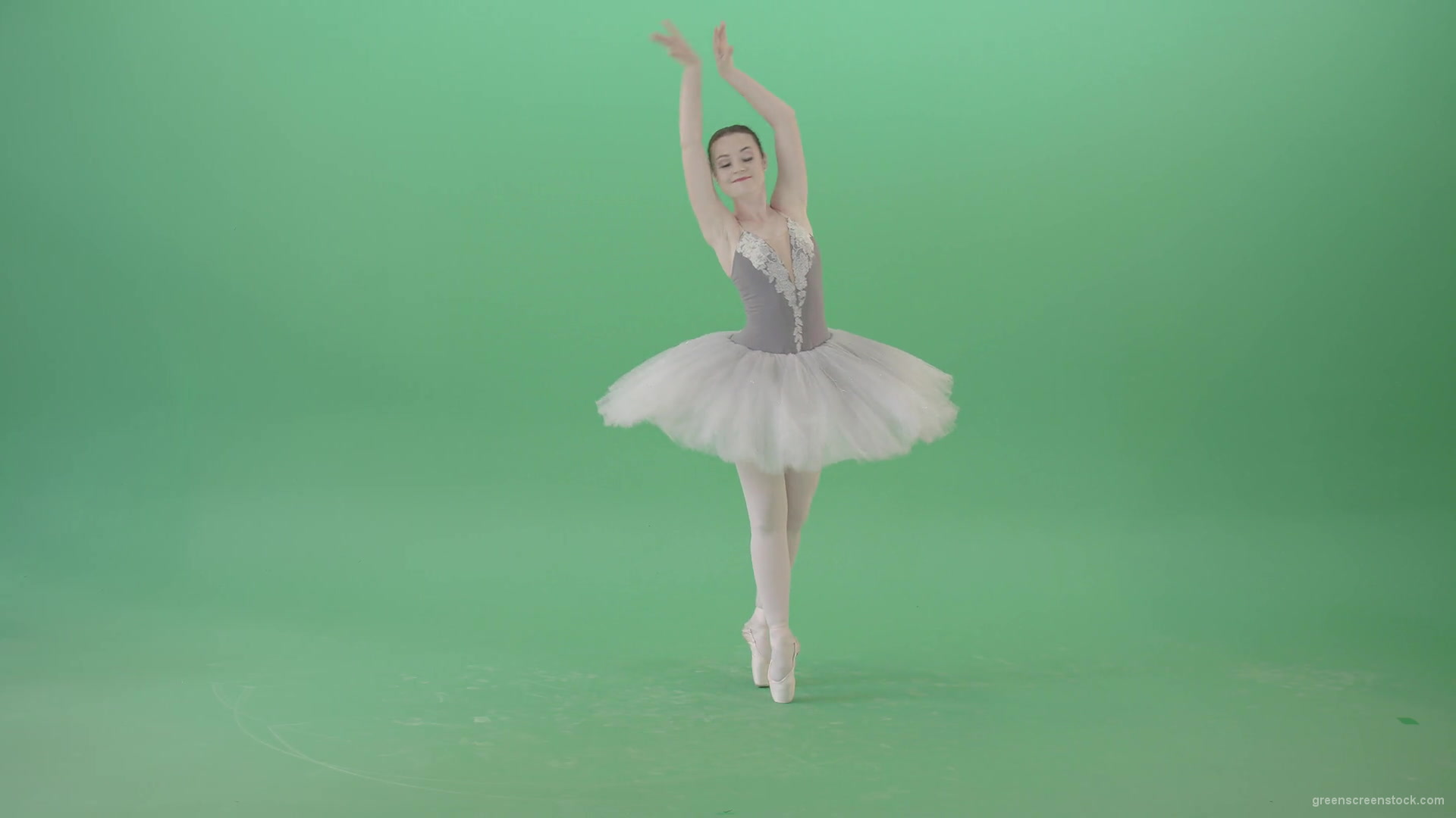 Ballerina-waving-hands-and-dance-on-green-screen-4K-Video-Footage-1920_006 Green Screen Stock