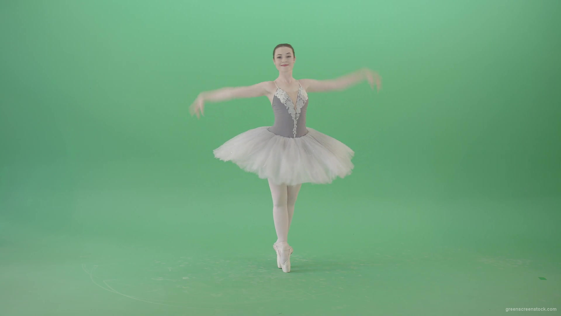 Ballerina-waving-hands-and-dance-on-green-screen-4K-Video-Footage-1920_007 Green Screen Stock