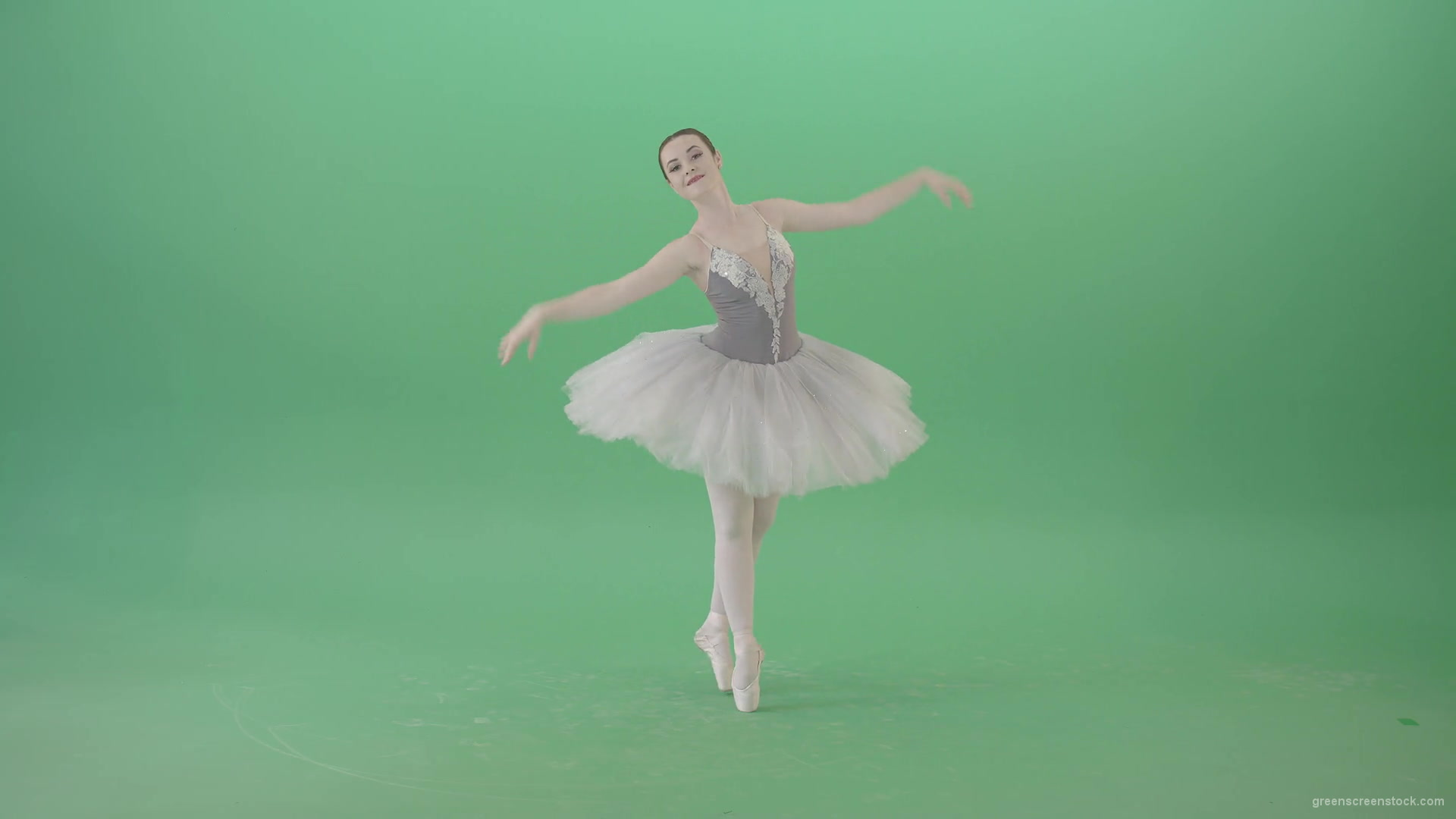 Ballerina-waving-hands-and-dance-on-green-screen-4K-Video-Footage-1920_008 Green Screen Stock