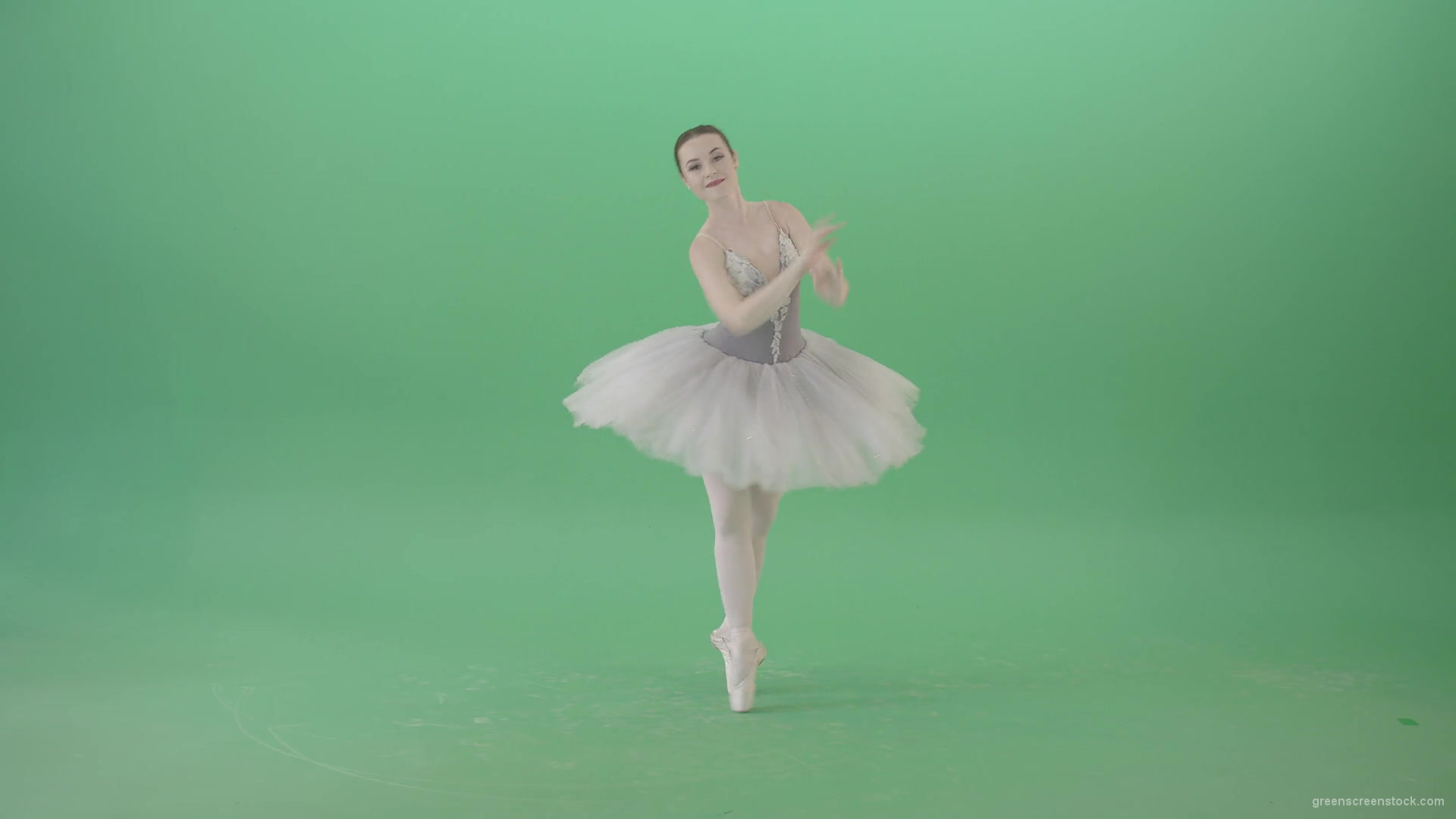 Ballerina-waving-hands-and-dance-on-green-screen-4K-Video-Footage-1920_009 Green Screen Stock