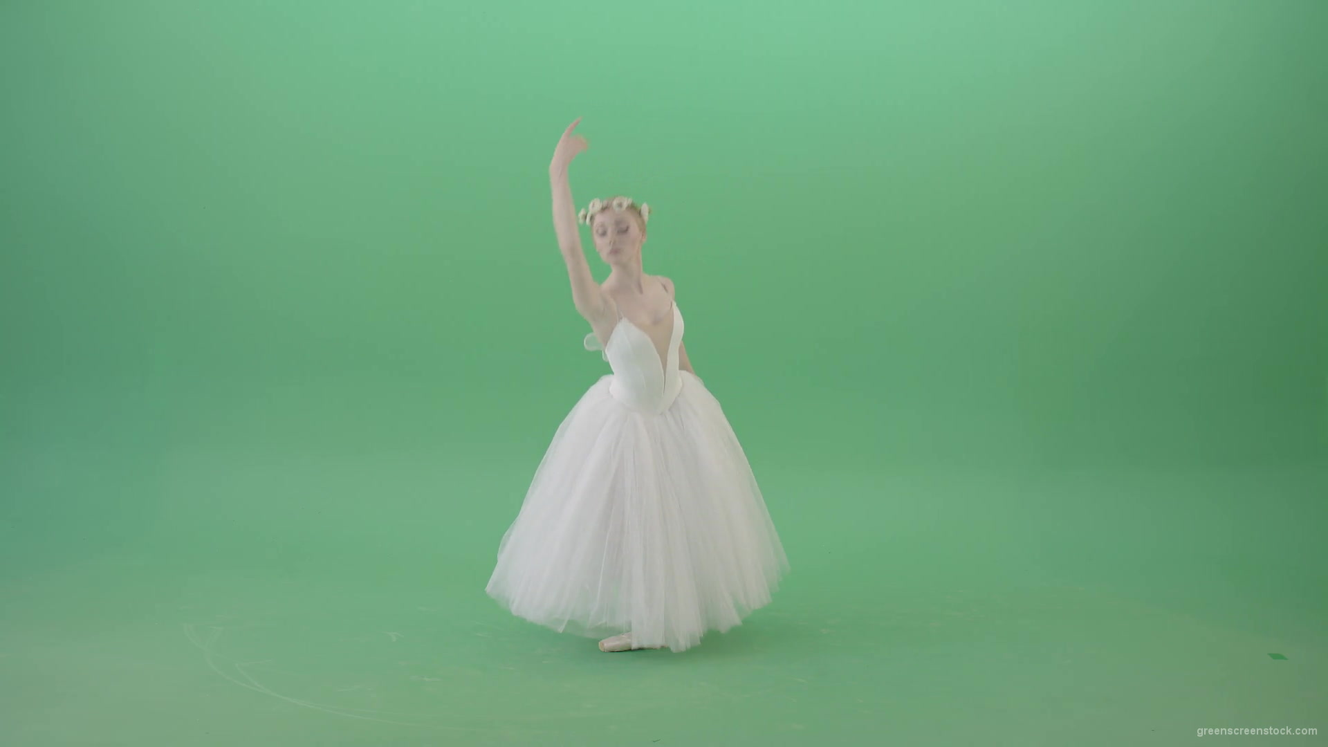 Ballet-Art-Princes-making-royal-regards-in-white-wedding-dress-isolated-on-green-screen-4K-Video-Footage-1920_004 Green Screen Stock