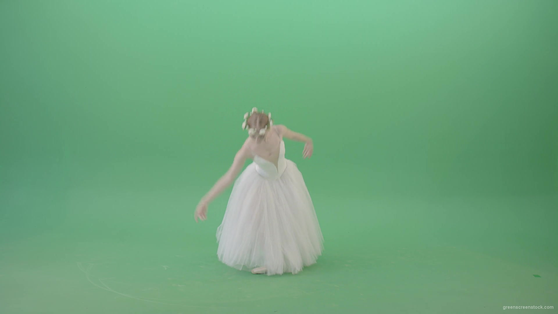 Ballet-Art-Princes-making-royal-regards-in-white-wedding-dress-isolated-on-green-screen-4K-Video-Footage-1920_005 Green Screen Stock