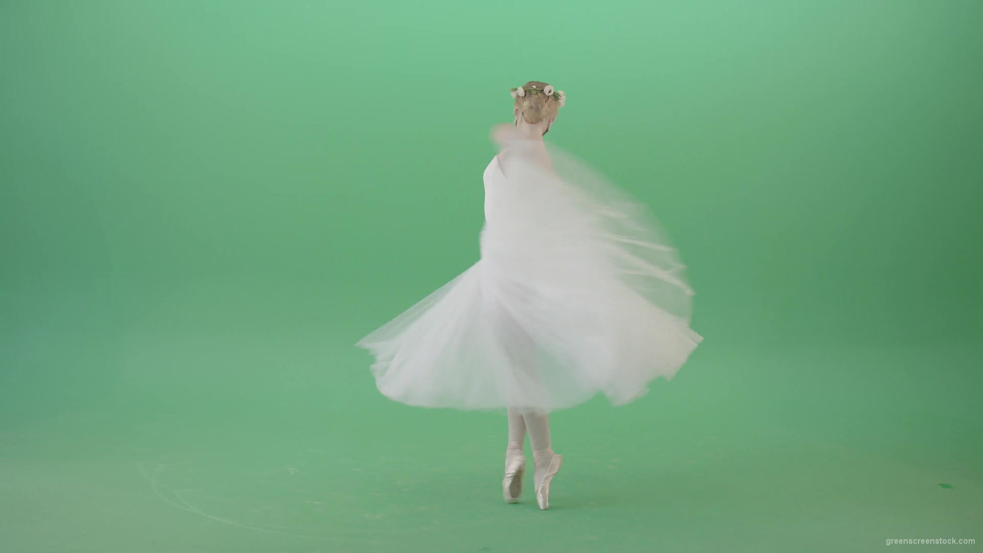 Ballet-Dancing-Girl-in-Corona-Virus-Mask-spinning-on-green-screen-4K-Video-Footage-1920_006 Green Screen Stock