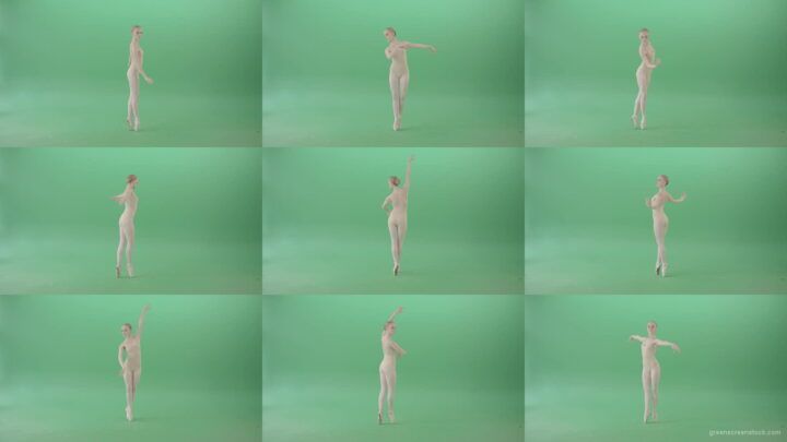 Ballet-dancer-woman-spinning-in-body-color-outfit-isolated-on-green-screen-4K-Video-Footage-1920 Green Screen Stock