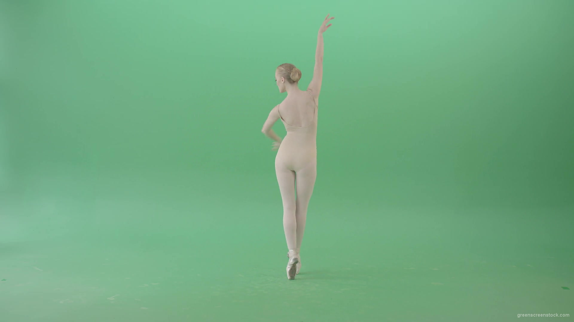 Ballet-dancer-woman-spinning-in-body-color-outfit-isolated-on-green-screen-4K-Video-Footage-1920_005 Green Screen Stock